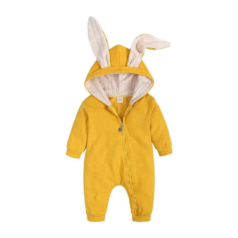 🐰: Rabbit Ear Hooded Baby Rompers - Adorable Cozy Comfort