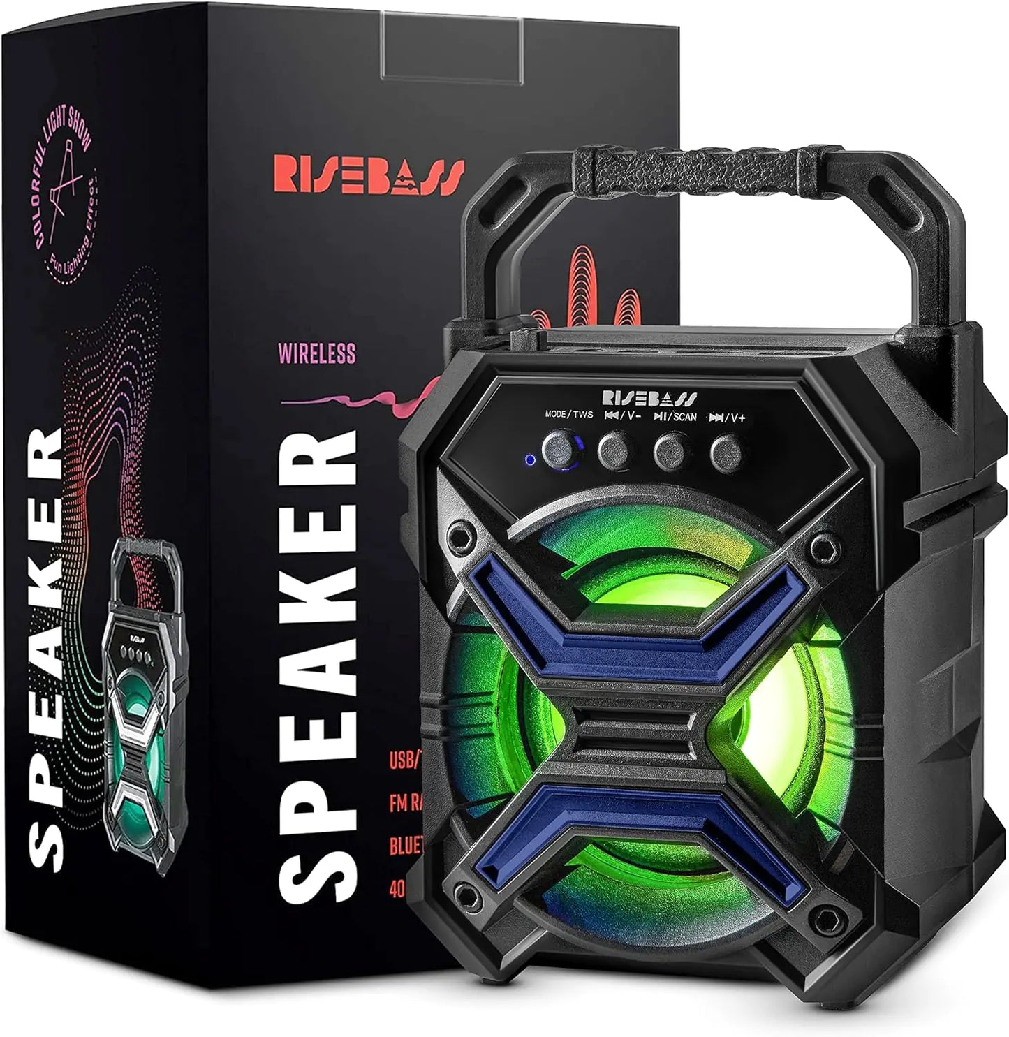 🔊 Portable Wireless Bluetooth Speaker - TWS Function with LED Flashing Lights
