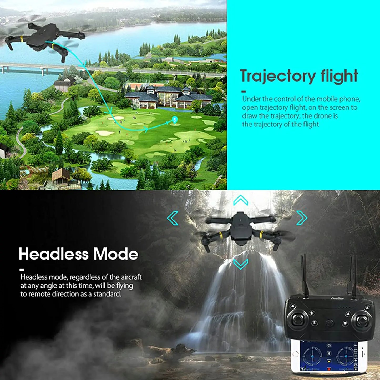 π: 4K HD Dual Camera Drone - WiFi FPV Foldable Quadcopter with Wide Angle