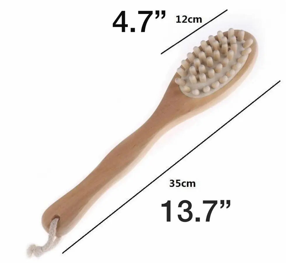 π§΄ Bath & Body Massage Brush - Natural Boar Bristle Wooden Spa Tool