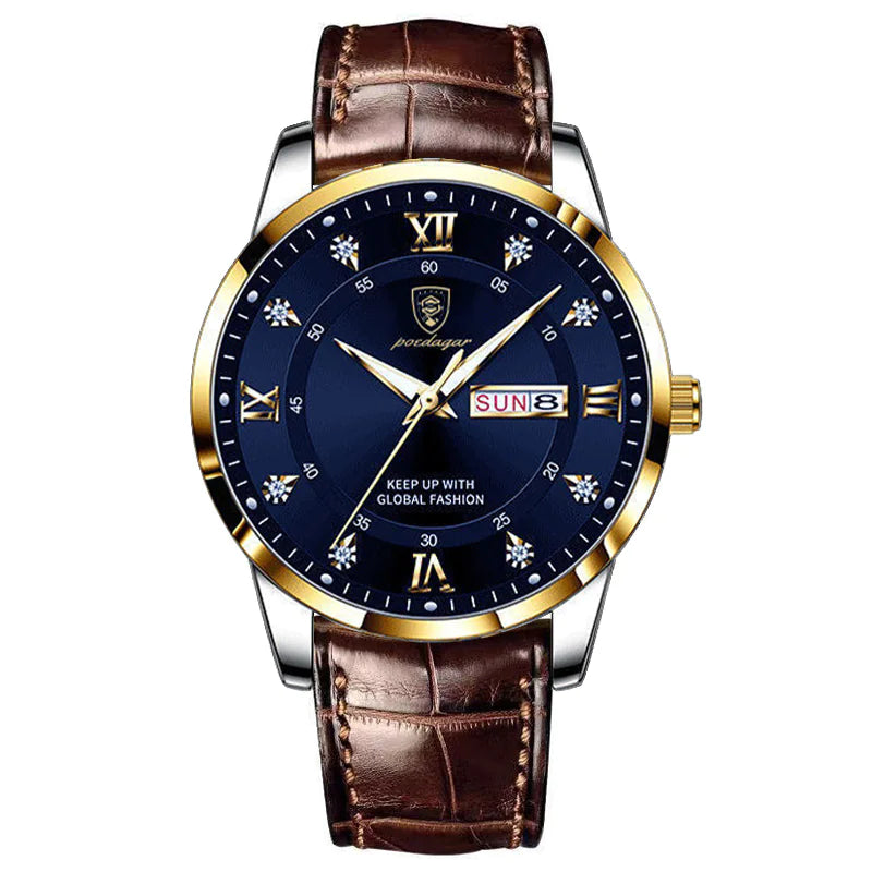 ⌚: Men's Luxury Leather Sports Watch - Premium Waterproof Timepiece