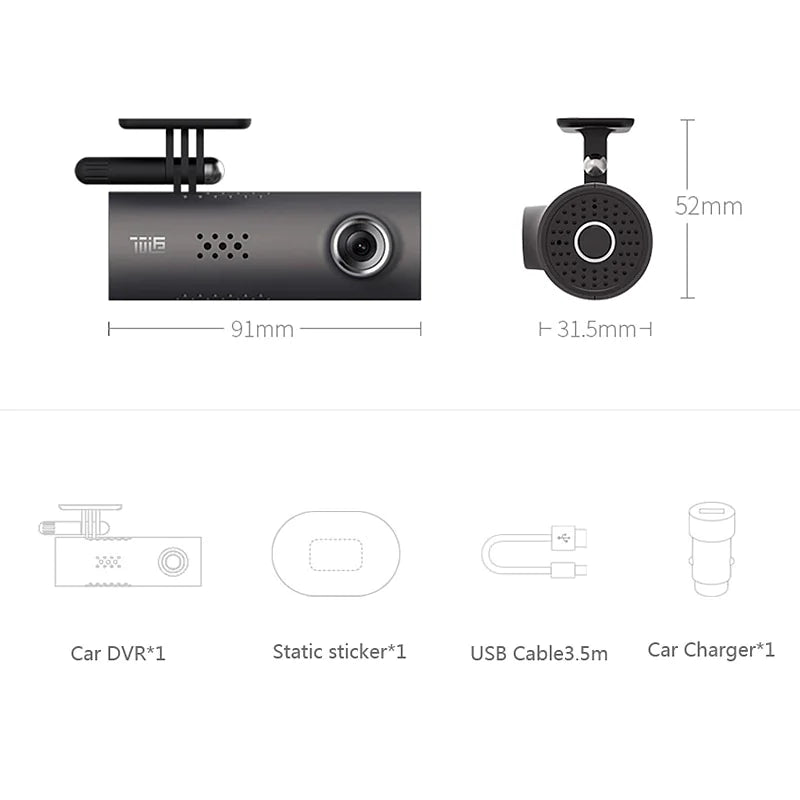 🤖 Smart Car Dash Cam - AI Voice Control WiFi HD Camera with Sony Sensor