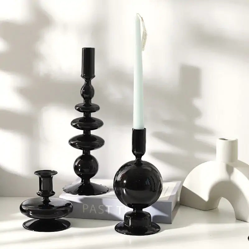 🕯️: Rue Glass Candlestick - Elegant Premium Candle Holder