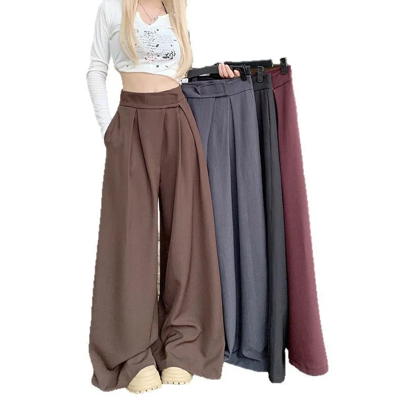 👖: High Waist Drooping Loose Casual Pants - Flowing Comfort Style