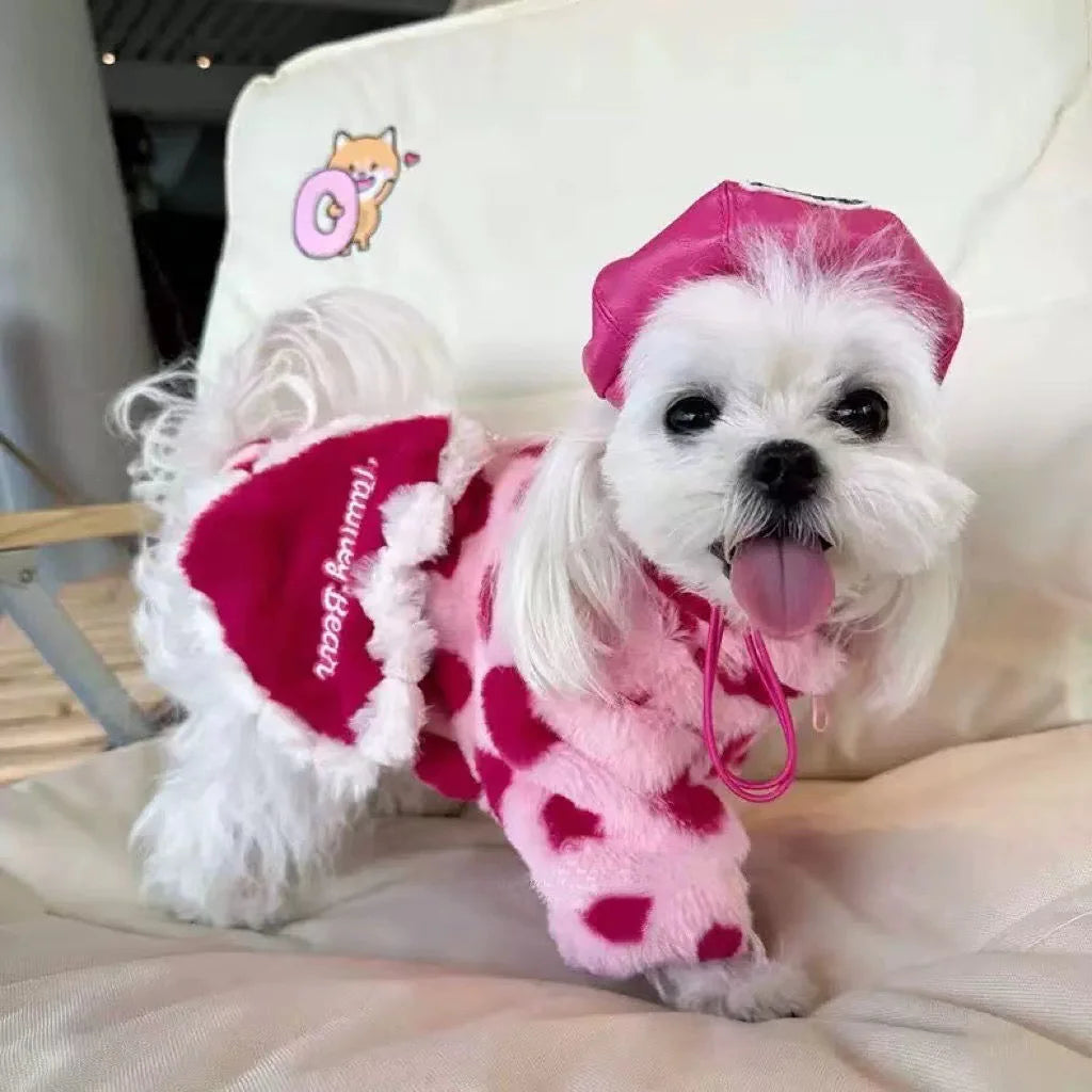 🧥: Plush Warm Dog Coat - Cozy Winter Jacket for Small Breeds
