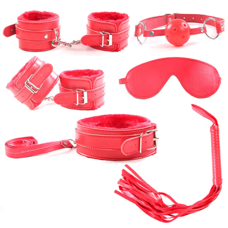 π 7-Piece Plush Intimate Play Set - Luxury Bondage Collection