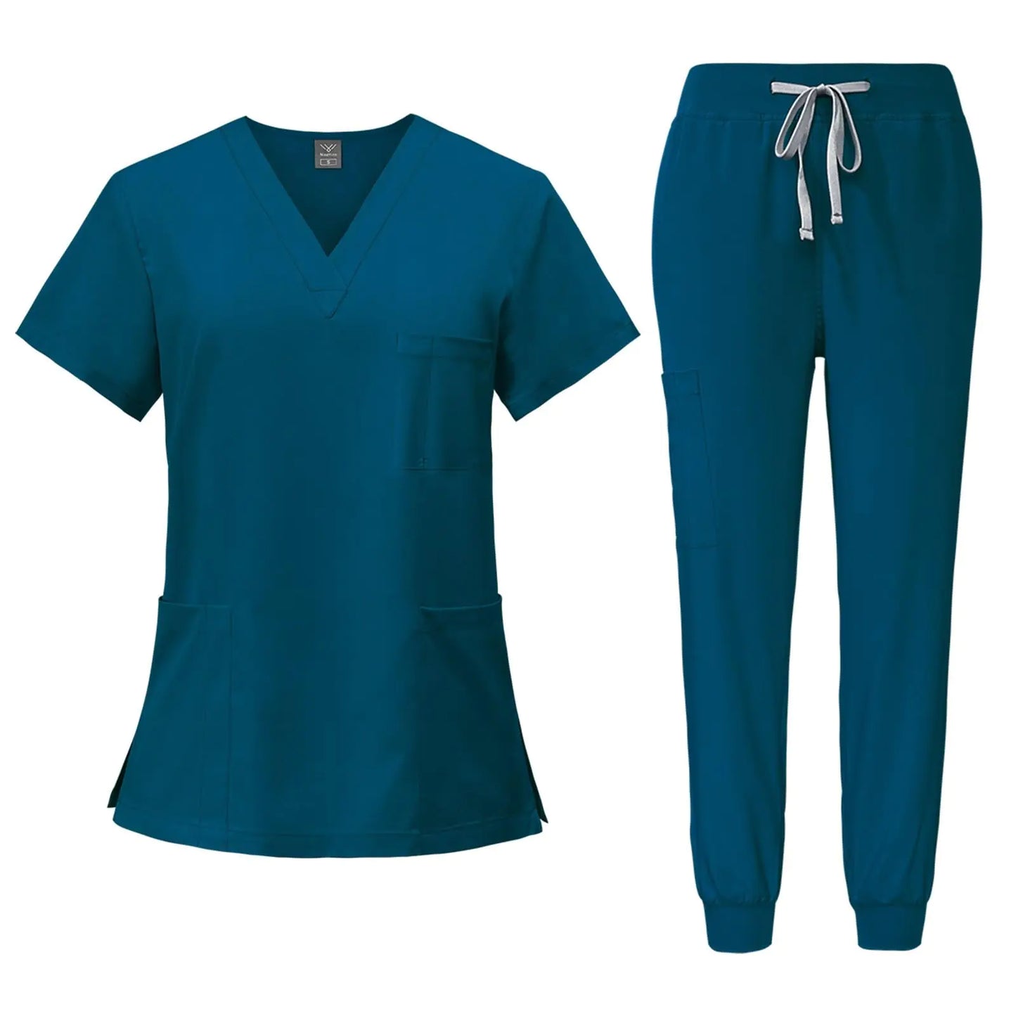🩺 10-Pocket Scrubs Set XXL - Turquoise 4-Way Stretch Women's Uniform