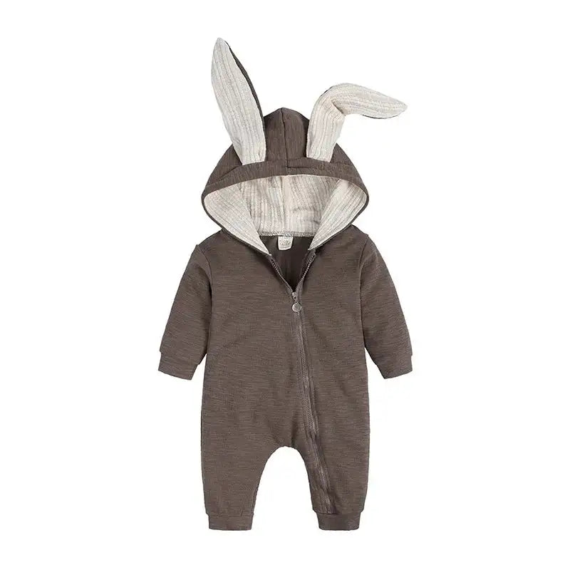 🐰: Rabbit Ear Hooded Baby Rompers - Adorable Cozy Comfort