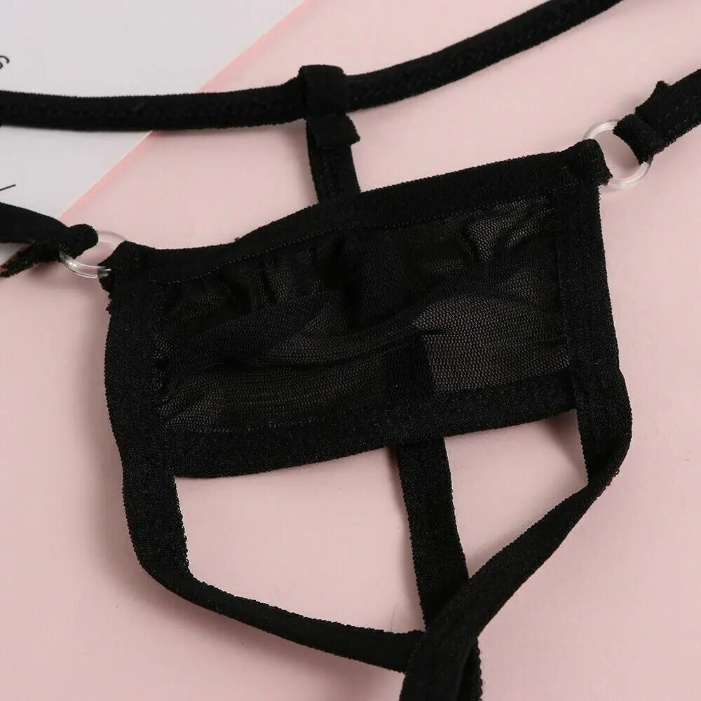 💋: Sexy Lace Thong G-String - Crotchless Mesh Lingerie Panties