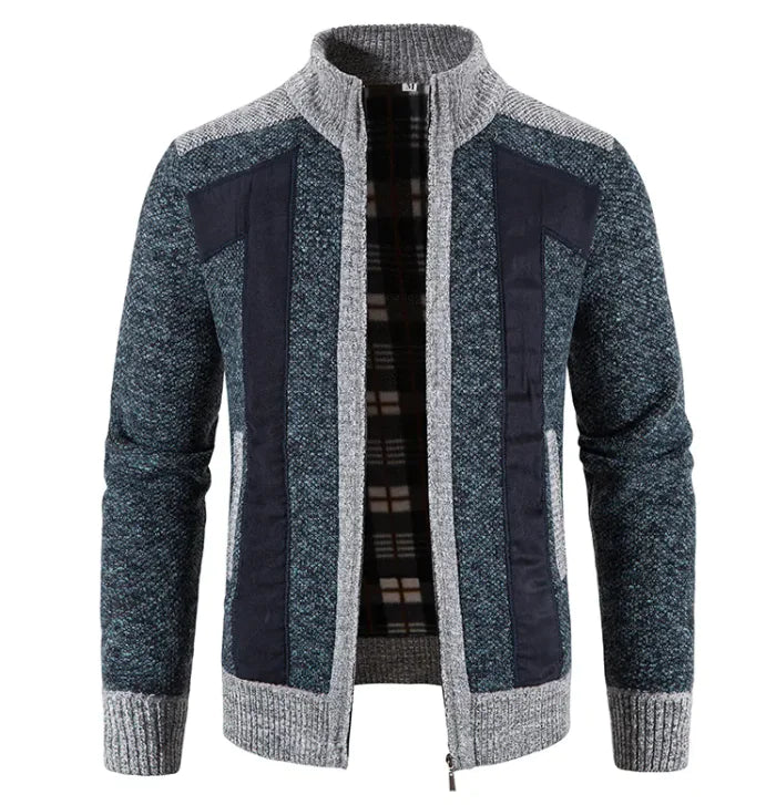 🧥: Men's Stand Collar Plush Sweater - Casual Comfort Winter Pullover
