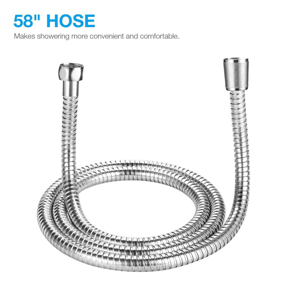 🚿 High Pressure Shower Head - 5 Settings Handheld Spray with 5ft Hose