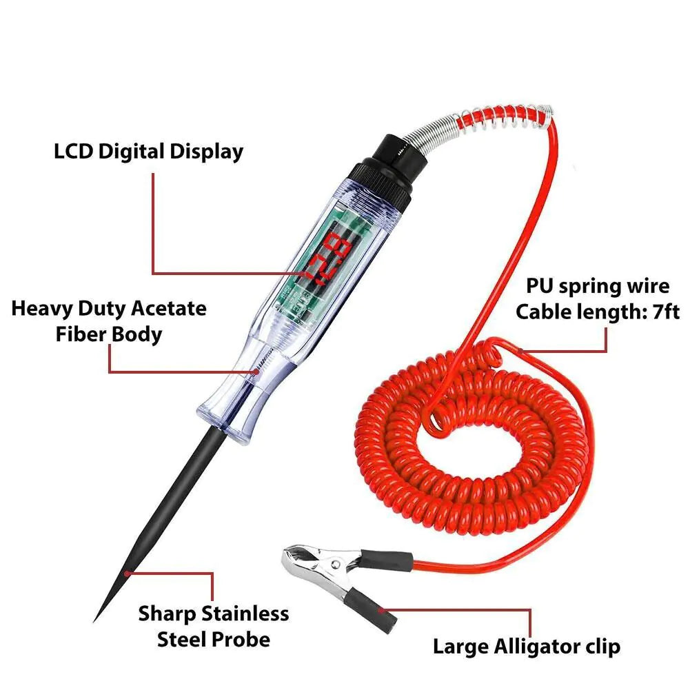 ⚡ Digital Electric Voltage Circuit Tester - Automotive Test Light 6-24V