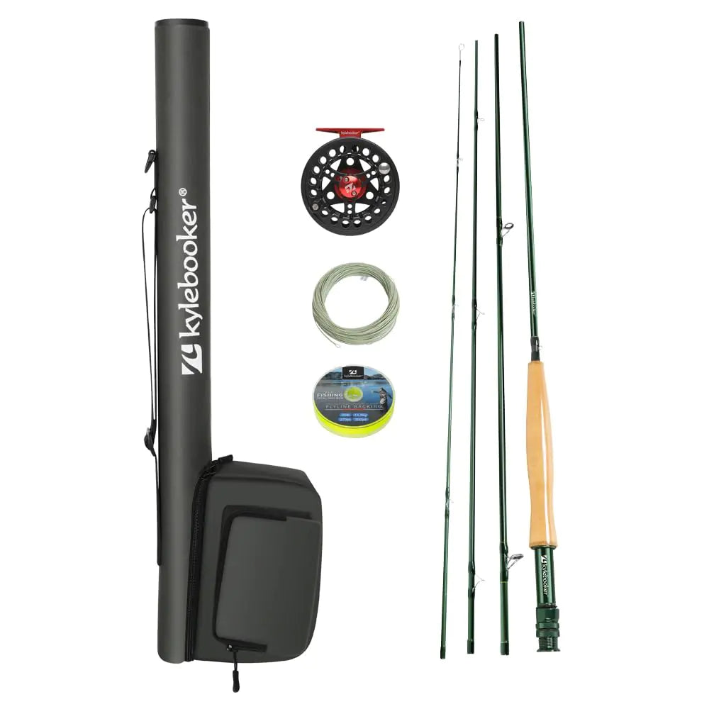 π£: Kylebooker Fly Fishing Rod with Reel Combo Kit - 3wt 7'6" 4-Section Travel Rod