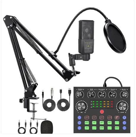 π€ Recording Microphone & Sound Card Set - Professional Audio Kit for Streaming & Podcasting