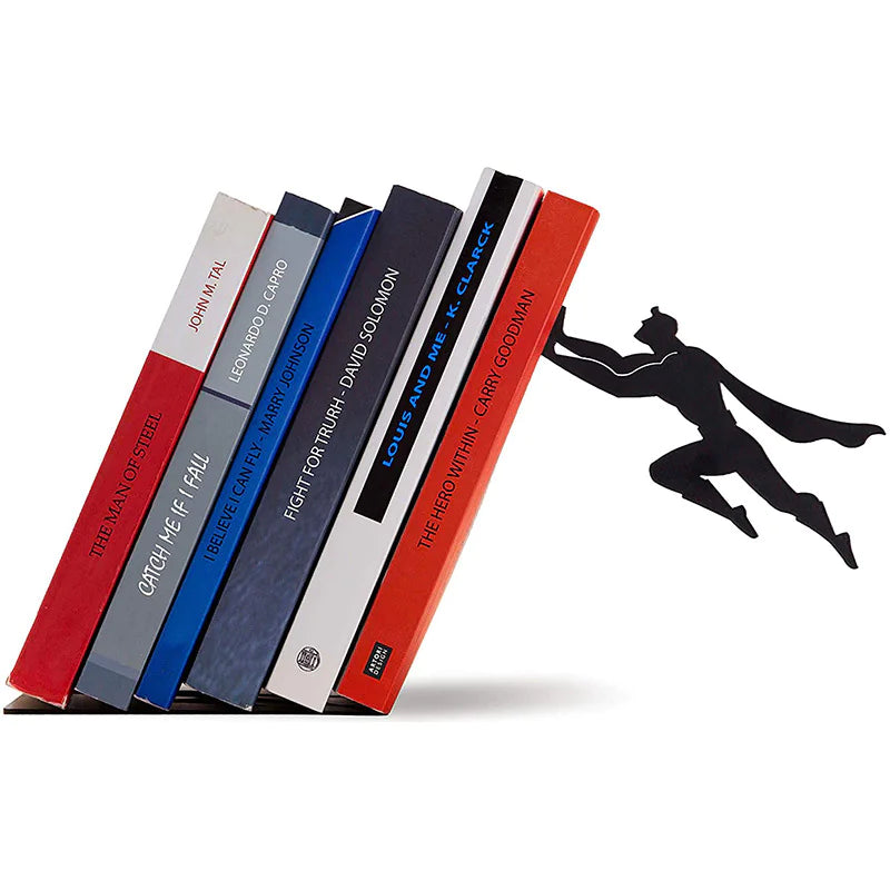 π: Premium Metal Bookstand & Bookend - Superhero Design Book Organizer