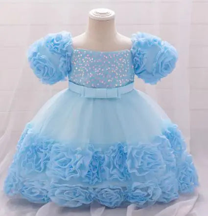 👑 Festive Princess Gown - Elegant Polyester Dress for Special Occasions