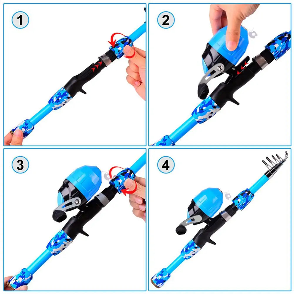 π£: Kids Fishing Pole Set - Complete Telescopic Rod Kit for Young Anglers