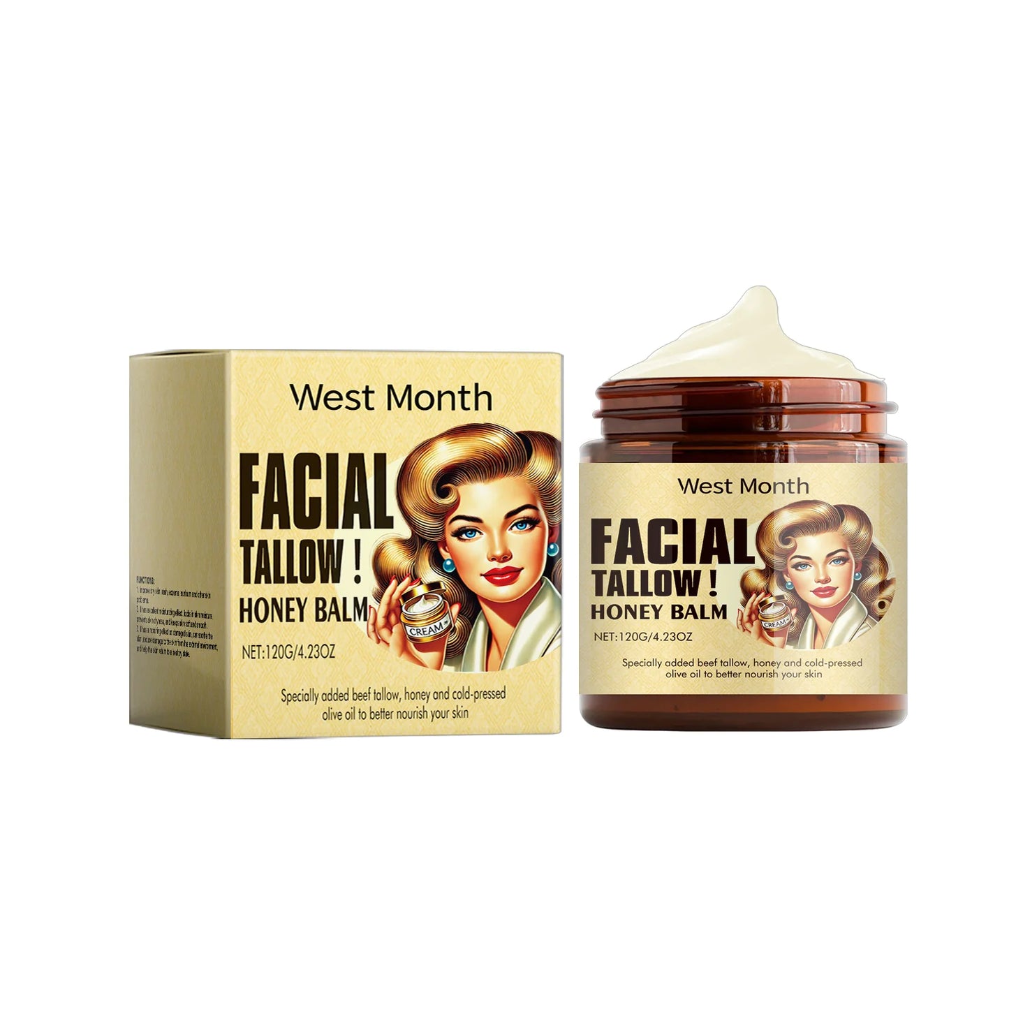 🍯 Tallow Honey Facial Balm - Natural Deep Moisturizing Face Care