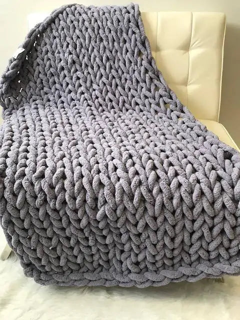🧶: Chunky Knitted Blanket - Oversized Cozy Comfort with Textured Style