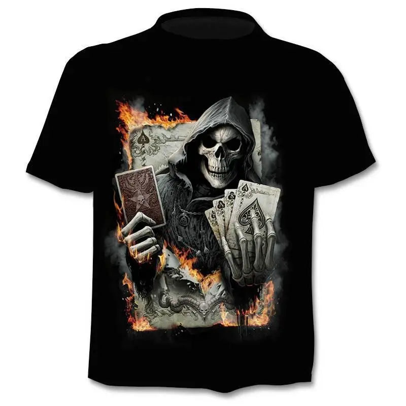 💀: 3D Skull Trendy T-Shirt - Bold Gothic Design