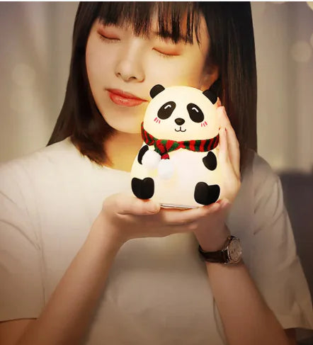 🐼: Panda Silicone LED Night Light - Cute Rechargeable Kids Room Lamp