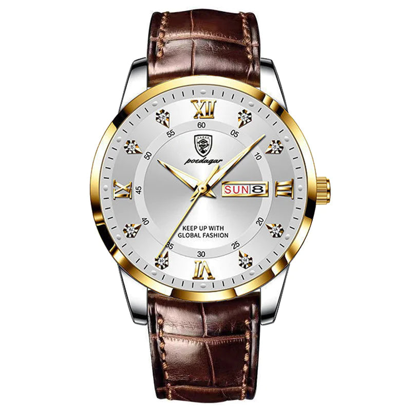 ⌚: Men's Luxury Leather Sports Watch - Premium Waterproof Timepiece