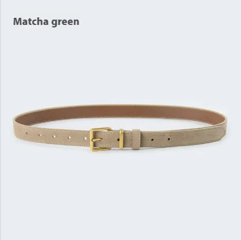 👜: Women's Suede Leather Belt - Premium Cowhide with Pin Buckle