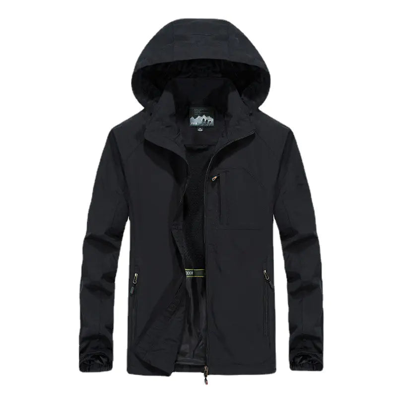 🧥: Men's Thickened Fleece Lined Jacket Set - Windproof Winter Outerwear