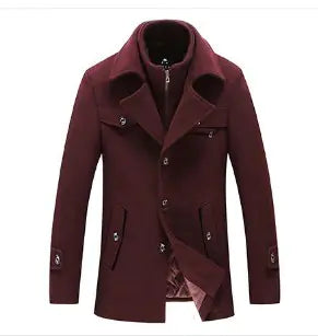 🧥: Authentic Men's Wool Overcoat - Premium Single-Breasted Winter Coat
