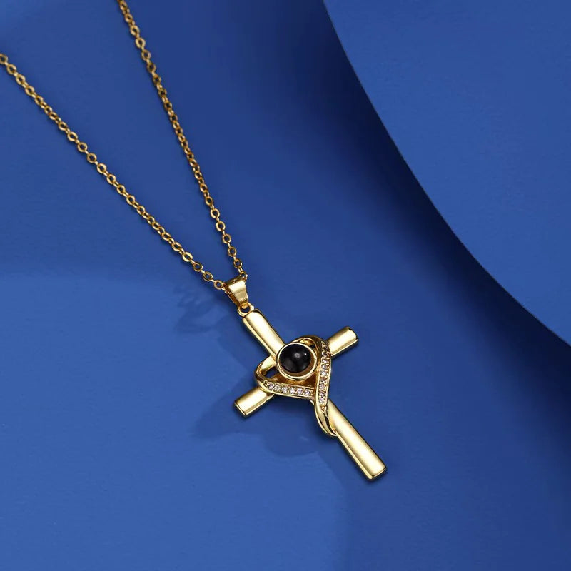 ✝️: Cross with Heart Shaped Pendant