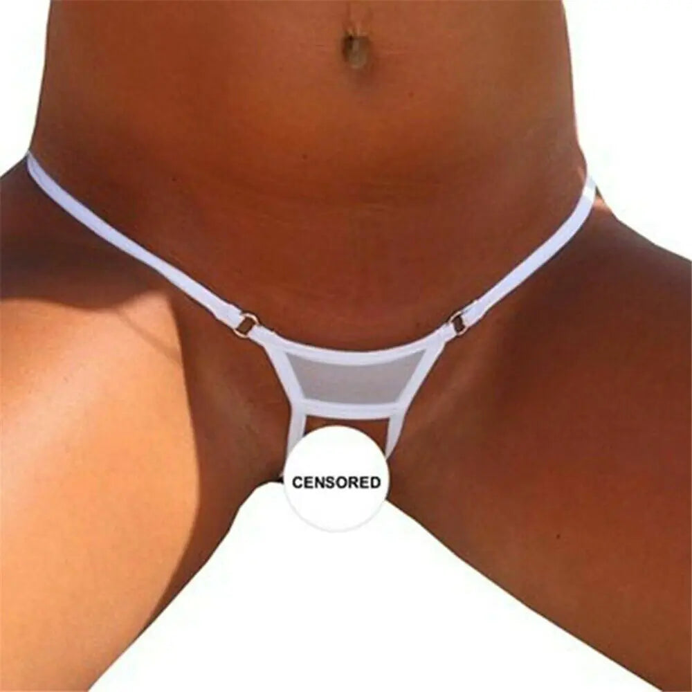 💋: Sexy Lace Thong G-String - Crotchless Mesh Lingerie Panties