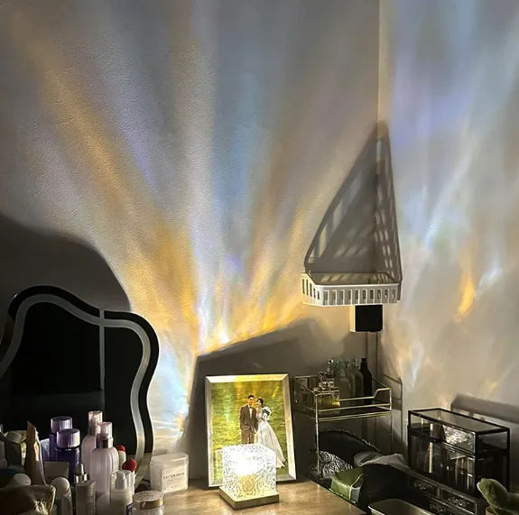 π: LED Water Ripple Projection Lamp - RGB Color-Changing Ambient Light