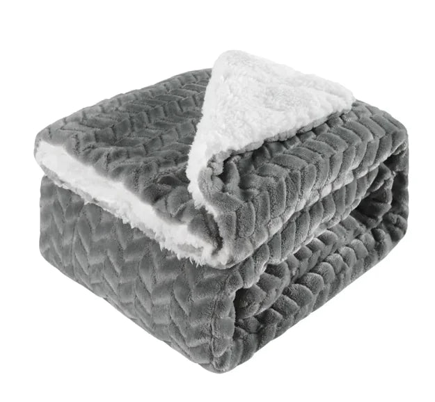 🐑: Thickened Flannel & Lamb Wool Double-Sided Blanket - Premium Dual Comfort
