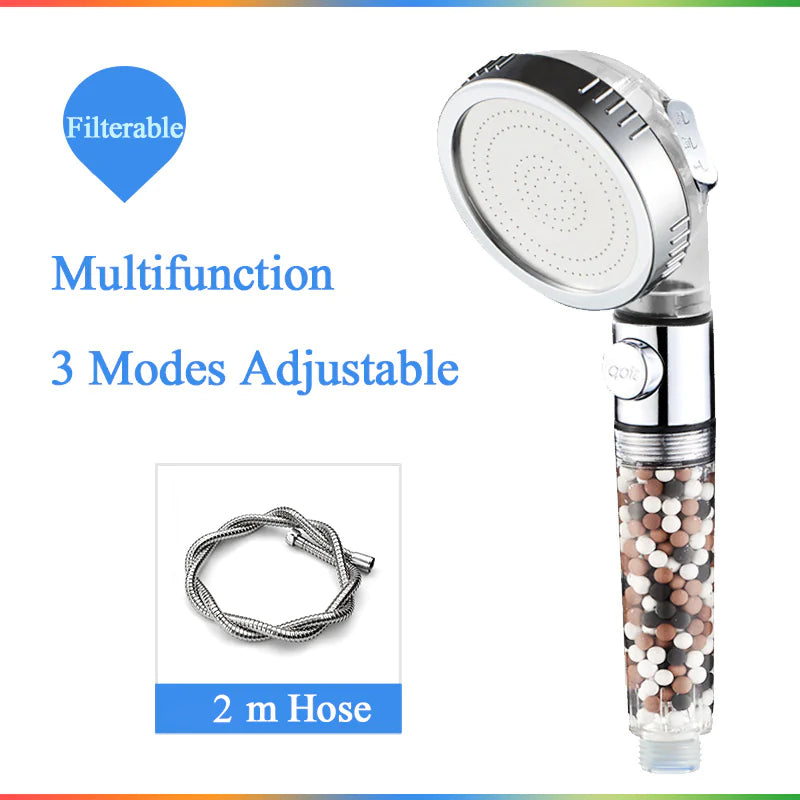 🚿 High-Pressure Negative Ion Shower Head - Wellness Water Technology