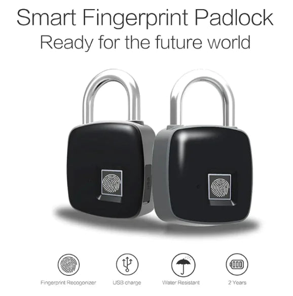 π Electronic Fingerprint Smart Padlock - Advanced Biometric Security Lock