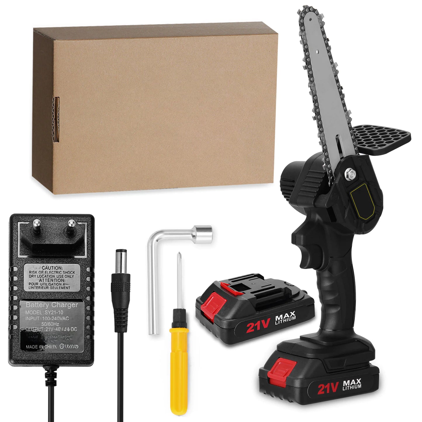 🪚 4-Inch 21V Mini Electric Chainsaw - Precision Woodworking Tool