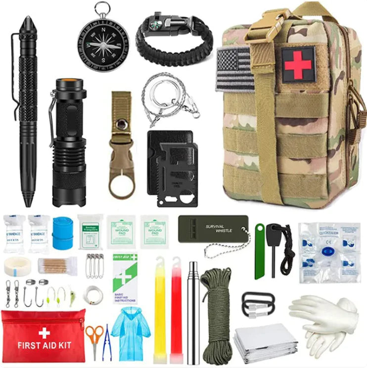 π―: 216-Piece Professional Survival Kit - Complete Emergency Gear with MOLLE Tactical Pouch
