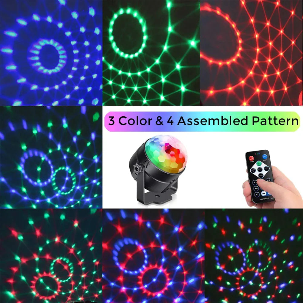 ๐บ: Disco Party Lights Strobe LED DJ Ball - Sound Activated Dance Lamp