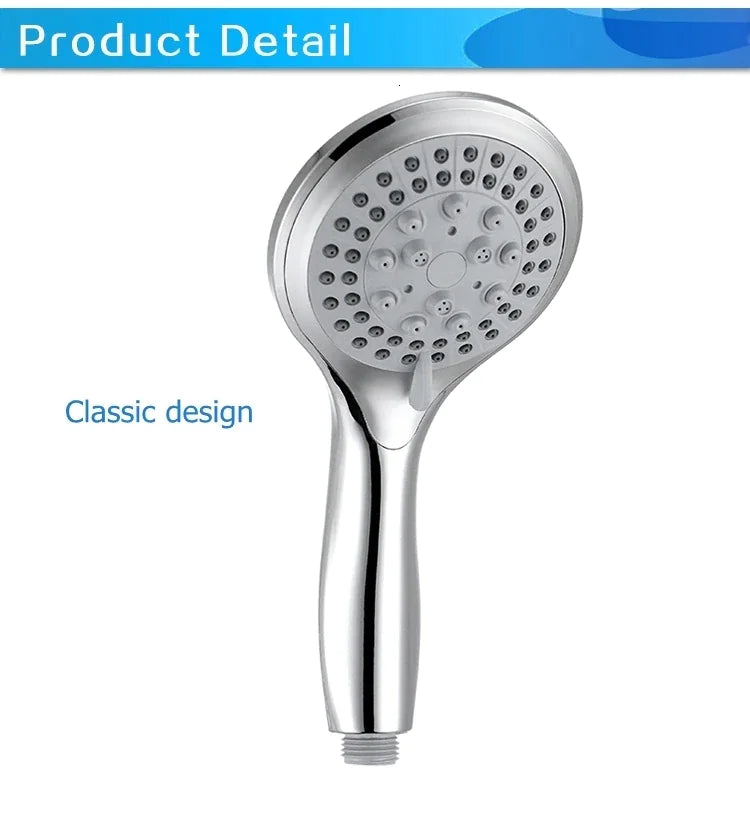 🚿 High Pressure Shower Head - 5 Settings Handheld Spray with 5ft Hose
