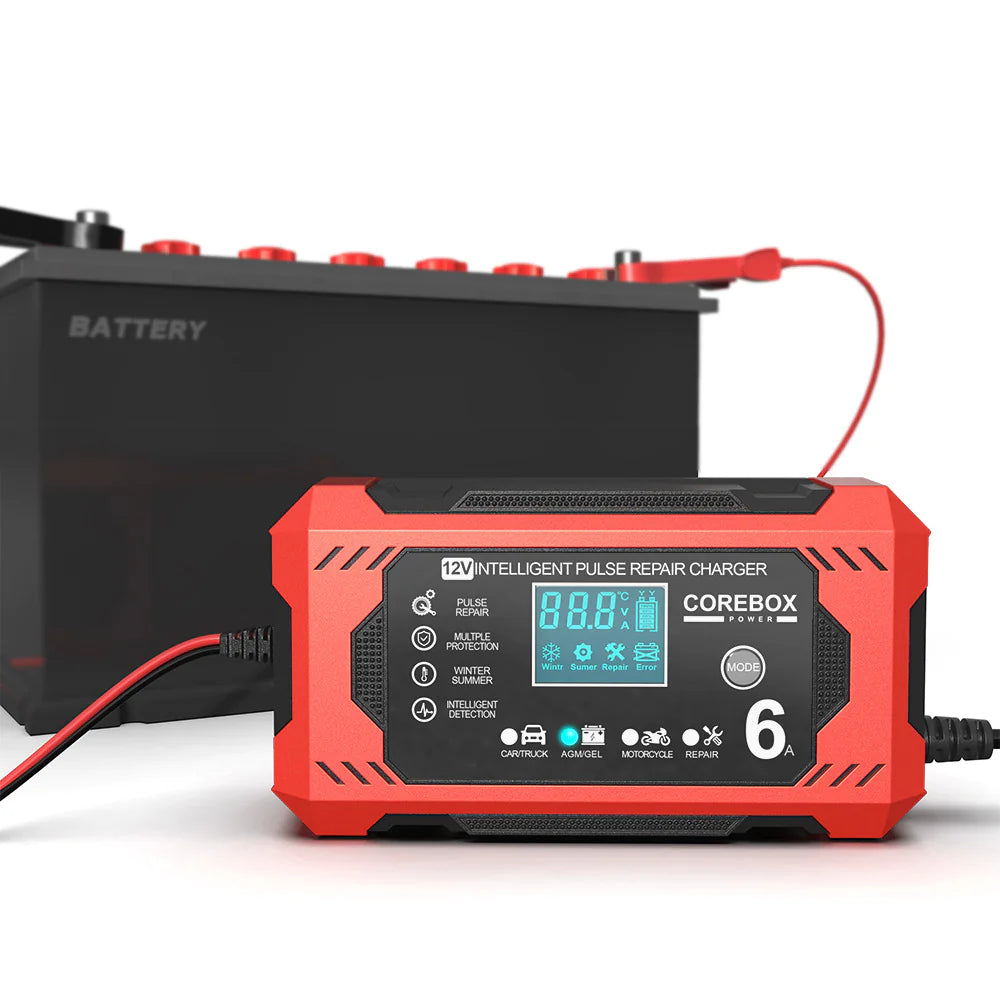 🔋: 12V 6A Smart Battery Charger - AGM Lead-Acid Marine & Automotive Charger