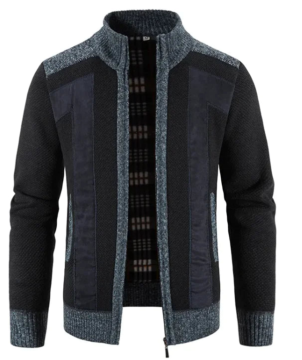 🧥: Men's Stand Collar Plush Sweater - Casual Comfort Winter Pullover