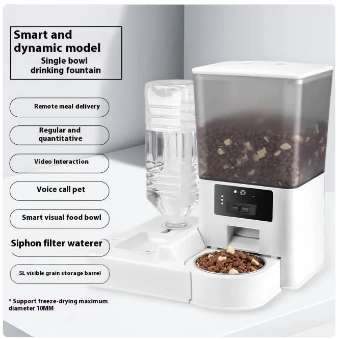 📹: Smart Dual-Bowl Video Feeder with Timed Portions - High-Tech Pet Care