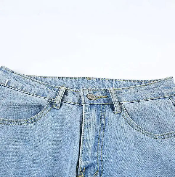 👖: Women's High Waist Wide Leg Jeans - 100% Cotton Denim Classic