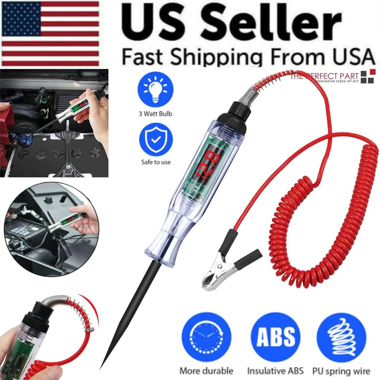 ⚡ Digital Electric Voltage Circuit Tester - Automotive Test Light 6-24V