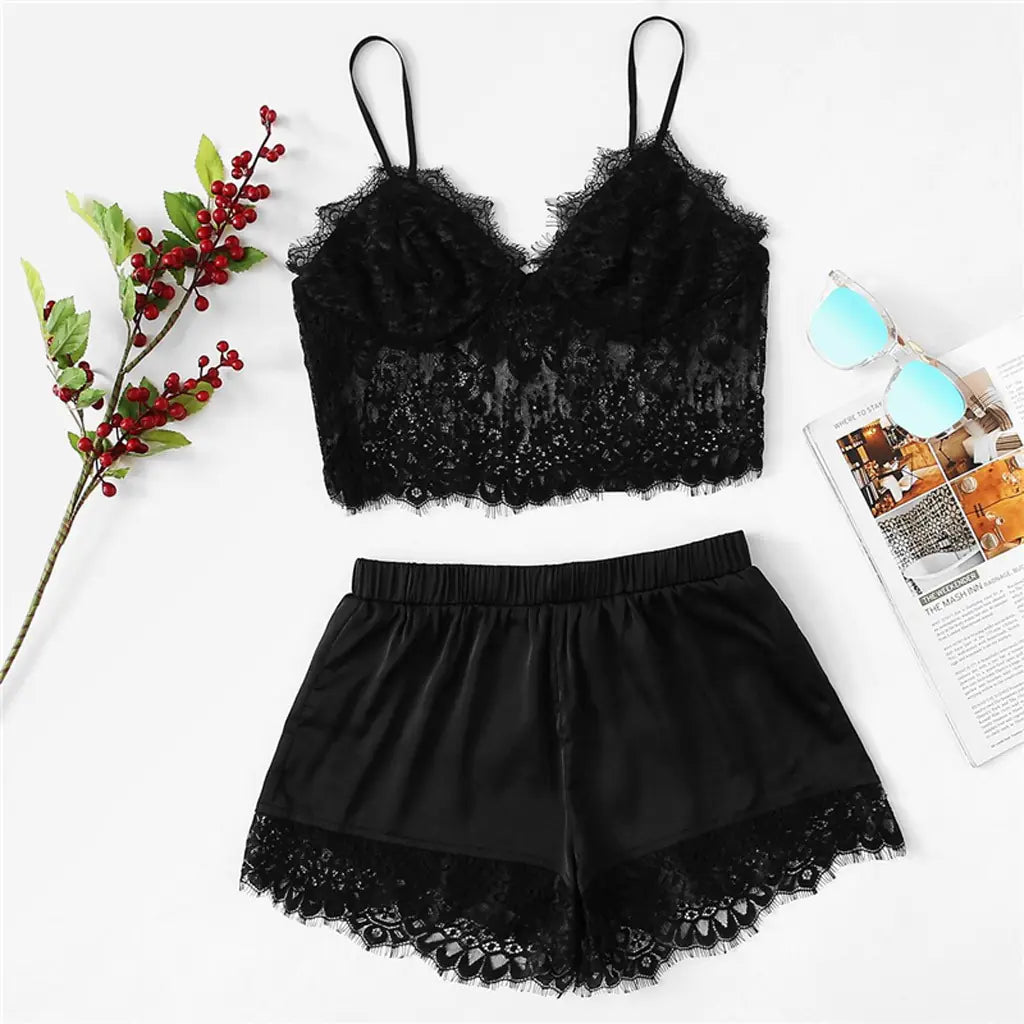 🌙: Lace Sleepwear Set - Women's Sexy Lingerie Outfit for Intimate Nights