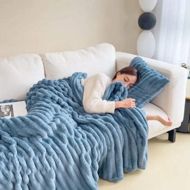 🐰: Soft Wind Rabbit Fur Blanket - Luxurious Double-Sided Plush Comfort