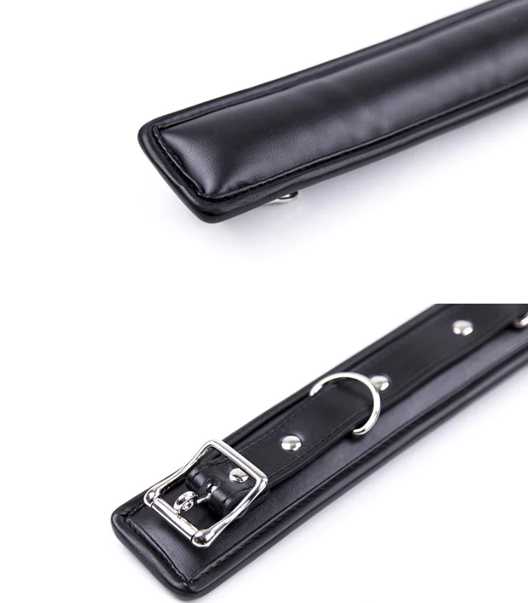 π€ Premium Leather-Trimmed Neck Collar - Elegant Intimate Accessory