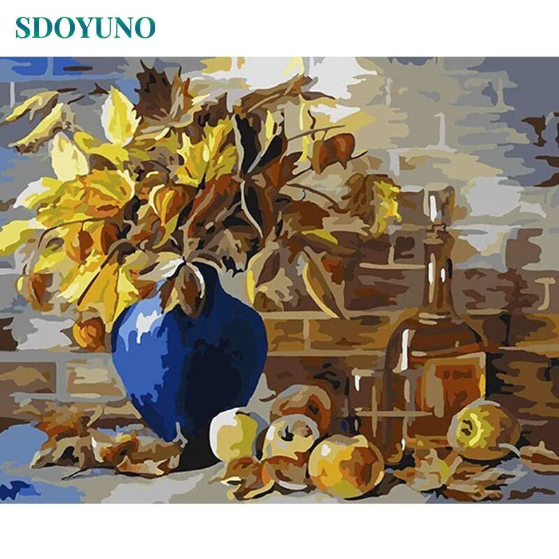 🌸 Oil Painting By Numbers Flowers Nature Pictures - DIY Art Kit