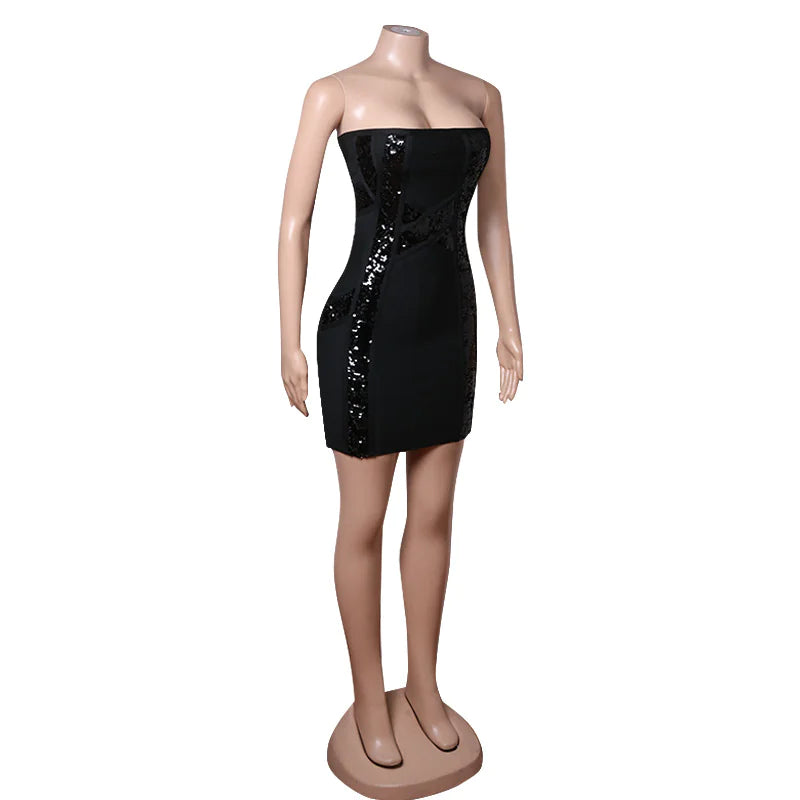 ✨: Short Skirt Sequin Bra Dress - Glamorous Women's Party Dress