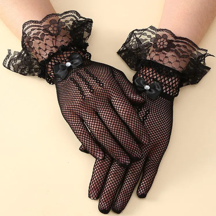 🕸️: Women's Fishnet Party Gloves - Elegant Wedding & Performance Accessories